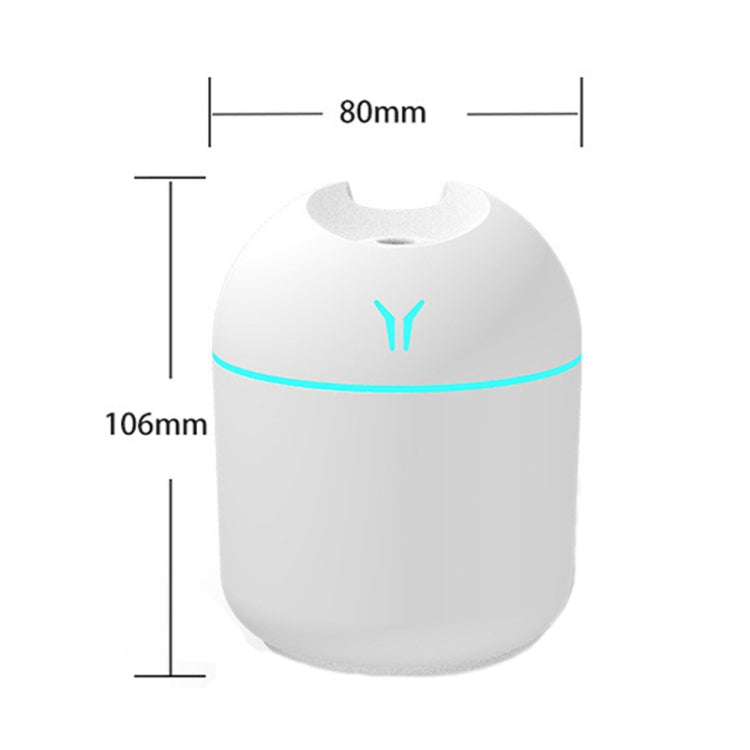 USB 미니 데스크탑 컬러풀 야간등 차량용 가습기, 규격:, 250ml (Y-화이트), 250ml (Y-핑크), 250ml (Y-블루), 220ml (Y2-화이트), 220ml (Y2-핑크), 220ml (Y2-블루)