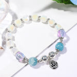 Crystal Beaded Bracelet Ladies Natural Crystal Bracelet, S2204-3 Pink Opal, S2204-2 Blue Opal, S2204-6 Orange+Butterfly, S2204-5 Pink Opal, S2203-1 Pink+Rose, S2203-2 Blue+Rose, S2203-7 Pink+Key