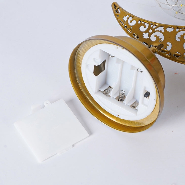 LED 단조 철제 달 모양 분위기 침실 테이블 램프, 달과 별, 후크가 있는 달과 별