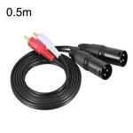 2RCA to 2XLR 스피커 캐논 케이블 오디오 밸런스 케이블, 0.5m, 1m, 1.5m, 3m