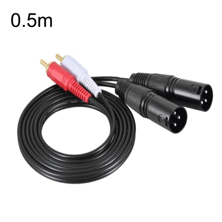 2RCA to 2XLR 스피커 캐논 케이블 오디오 밸런스 케이블, 0.5m, 1m, 1.5m, 3m
