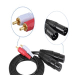 2RCA to 2XLR 스피커 캐논 케이블 오디오 밸런스 케이블, 0.5m, 1m, 1.5m, 3m