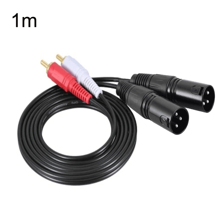 2RCA to 2XLR 스피커 캐논 케이블 오디오 밸런스 케이블, 0.5m, 1m, 1.5m, 3m