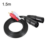 2RCA to 2XLR 스피커 캐논 케이블 오디오 밸런스 케이블, 0.5m, 1m, 1.5m, 3m