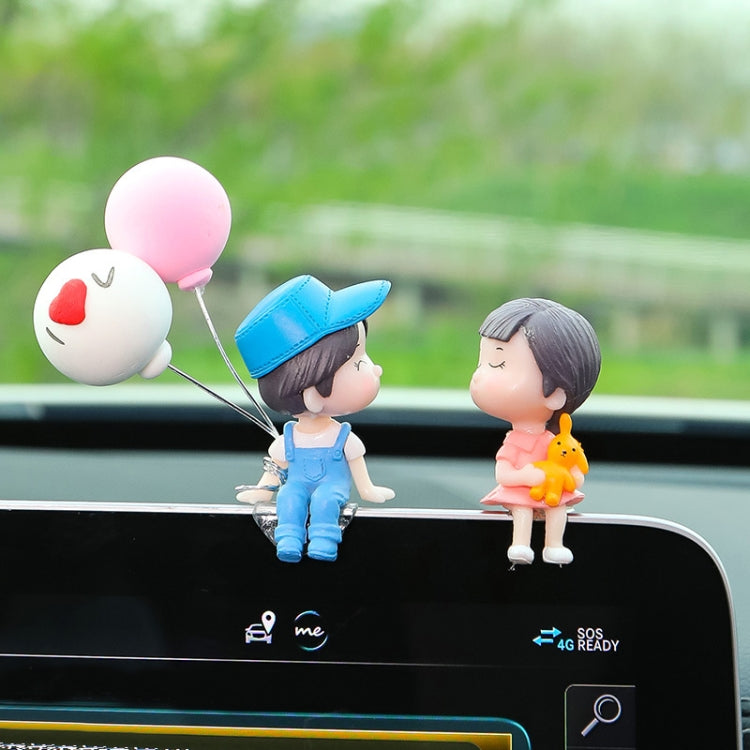 Car Ornament Ornament Lovely Kissing Couple Doll, Color:, Blue, Gray, Reading, Clever, Blue+Balloon, Blue+Blue White Balloon, Gray+Balloon, Gray+Gray Balloon, Reading+Balloon, Clever+Balloon, Stool Blue Couple, Stool Gray Couple, Stool Reading Couple  ...