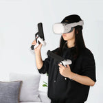 메타 퀘스트 2 VR 컨트롤러 1쌍 견고한 사격 핸들 홀더, 검정색