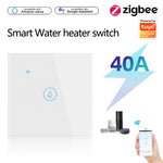 Tuya ZigBee 40A 스마트 고출력 온수기 조명 에어컨 스위치 타이머 음성 리모컨, ZigBee 40A 화이트, ZigBee 40A 블랙