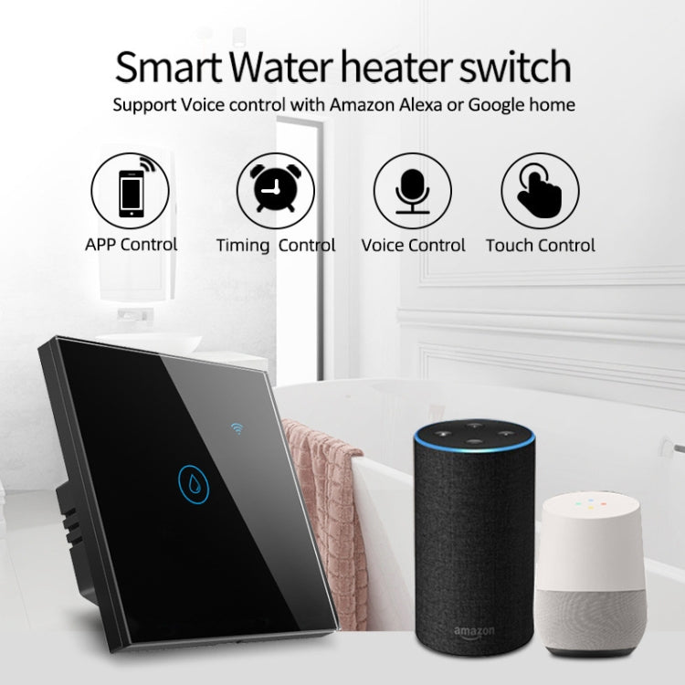 Tuya ZigBee 40A 스마트 고출력 온수기 조명 에어컨 스위치 타이머 음성 리모컨, ZigBee 40A 화이트, ZigBee 40A 블랙