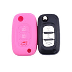 For Mercedes-Benz Smart Folding 2pcs 3 Button Silicone Key Case, Rose Red, Pink, Orange, Yellow, Apple Green, Sea Blue, Light Blue, Purple, White Gray, Black