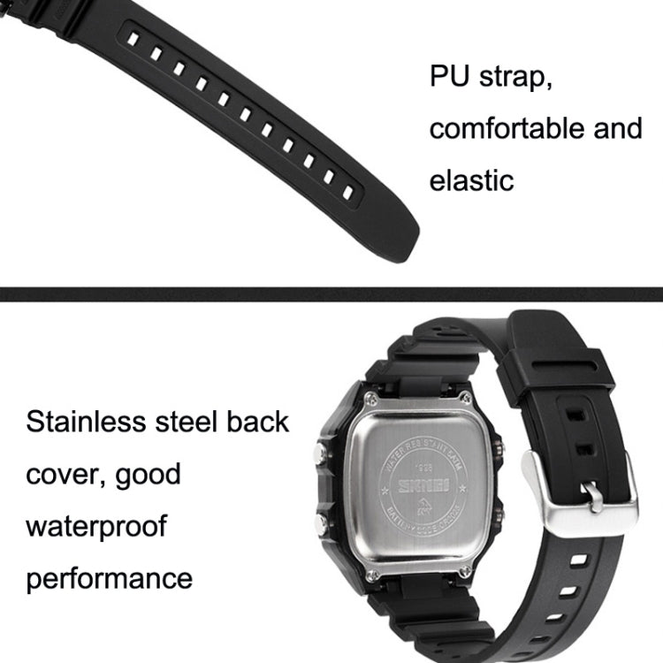 SKMEI 1998 투명 케이스 아이스 센서 야외 스포츠 방수 다기능 시계, 1998 화이트, 1998 블랙