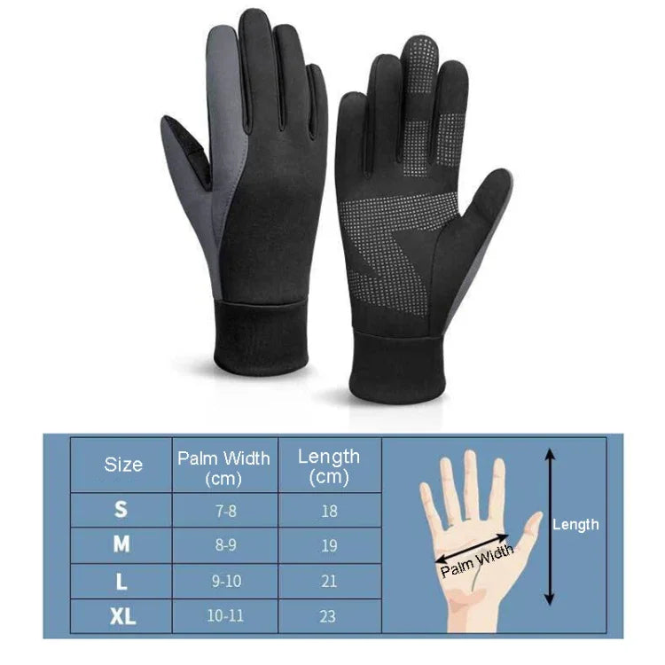 터치 스크린 미끄럼 방지 방수 야외 스포츠 따뜻한 사이클링 장갑, S, M, L, XL