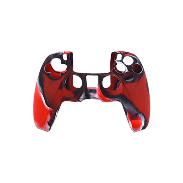 PS5 컨트롤러용 실리콘 케이스 보호 커버, 화이트, 블랙, 위장 블루, 위장 레드, 위장 그린
