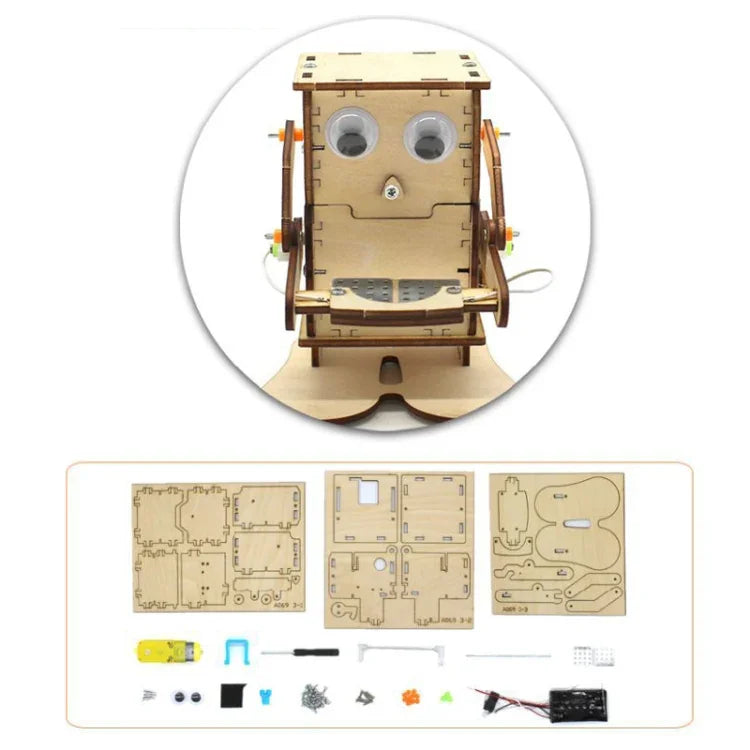 로봇 동전 먹는 어린이 DIY 과학 장난감 교육용 과학 실험 키트 목공, 로봇 동전 먹기