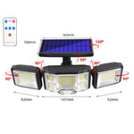 리모컨 태양광 벽 조명 LED 삼중 회전 센서 투광 조명, 192LED 일체형, 192COB 일체형, 192LED 분리형, 192COB 분리형