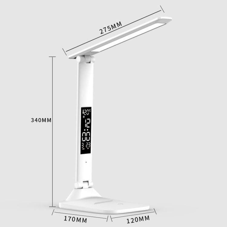 LED 지능형 디지털 디스플레이 접이식 데스크 램프, 스타일:, USB 직선 플러그, 충전 2000mAh, 충전 3200mAh, 더블 헤드 USB 직선 플러그, 더블 헤드 충전 2000mAh, 더블 헤드 충전 3200mAh