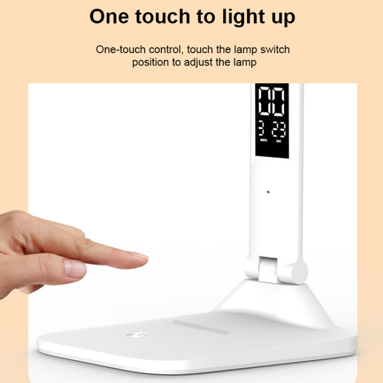 LED 지능형 디지털 디스플레이 접이식 데스크 램프, 스타일:, USB 직선 플러그, 충전 2000mAh, 충전 3200mAh, 더블 헤드 USB 직선 플러그, 더블 헤드 충전 2000mAh, 더블 헤드 충전 3200mAh