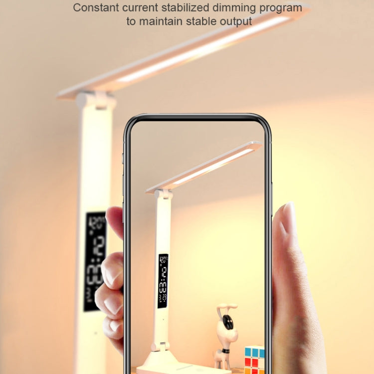 LED 지능형 디지털 디스플레이 접이식 데스크 램프, 스타일:, USB 직선 플러그, 충전 2000mAh, 충전 3200mAh, 더블 헤드 USB 직선 플러그, 더블 헤드 충전 2000mAh, 더블 헤드 충전 3200mAh