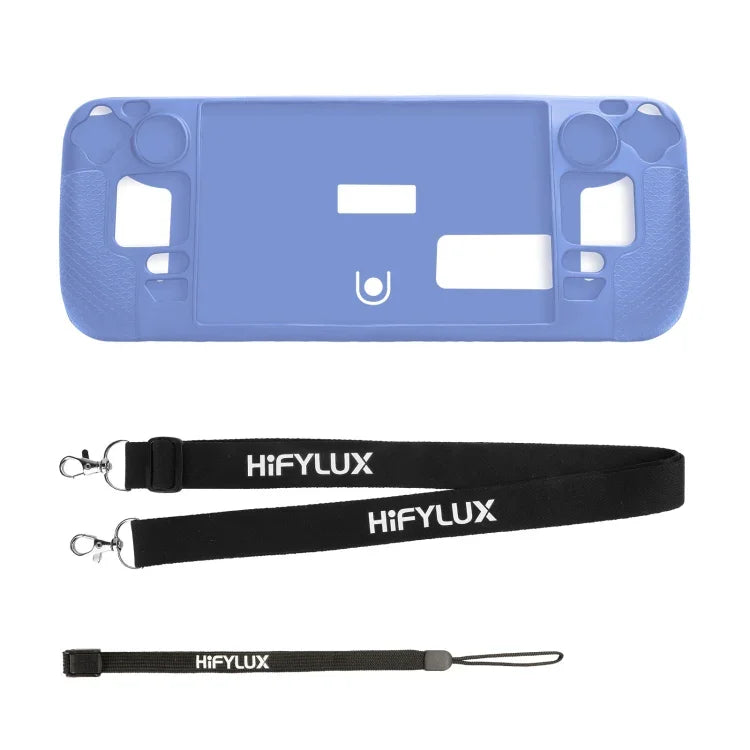 Steam Deck Hifylux ST-PF14 게임 콘솔용 실리콘 케이스, 긁힘 방지 논슬립 휴대용 케이스 랜야드 포함, 실리콘 케이스 블루, 실리콘 케이스 레드