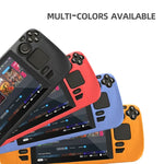 Steam Deck Hifylux ST-PF14 게임 콘솔용 실리콘 케이스, 긁힘 방지 논슬립 휴대용 케이스 랜야드 포함, 실리콘 케이스 블루, 실리콘 케이스 레드