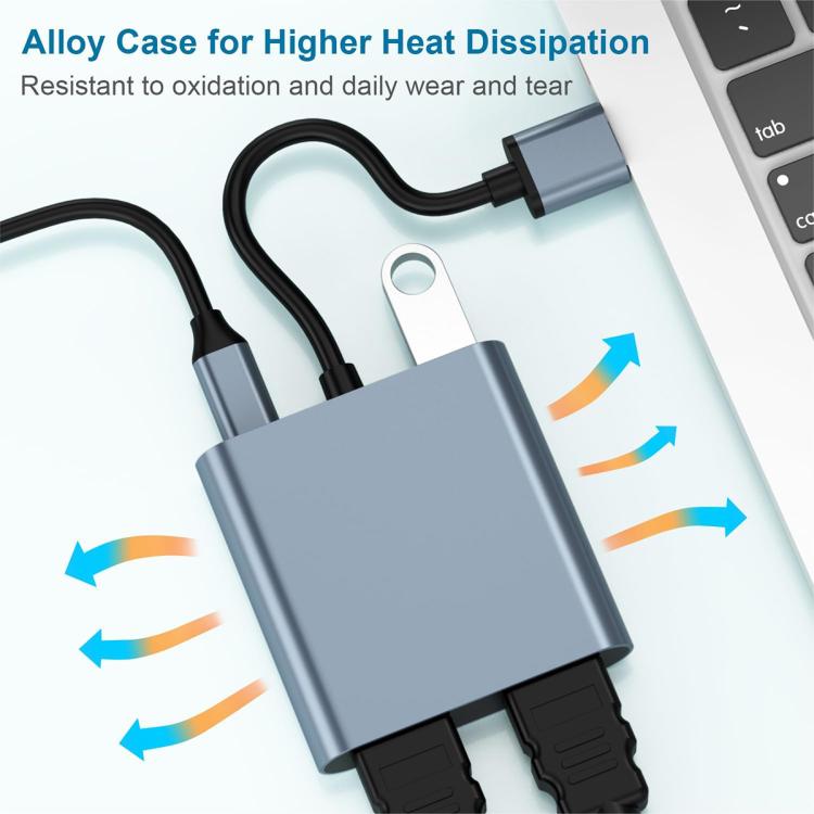 USB 3.0 듀얼 HDMI, USB, USB-C / Type-C 고화질 변환기 4K USB 동일 화면 확장기, USB 3.0 듀얼 HDMI