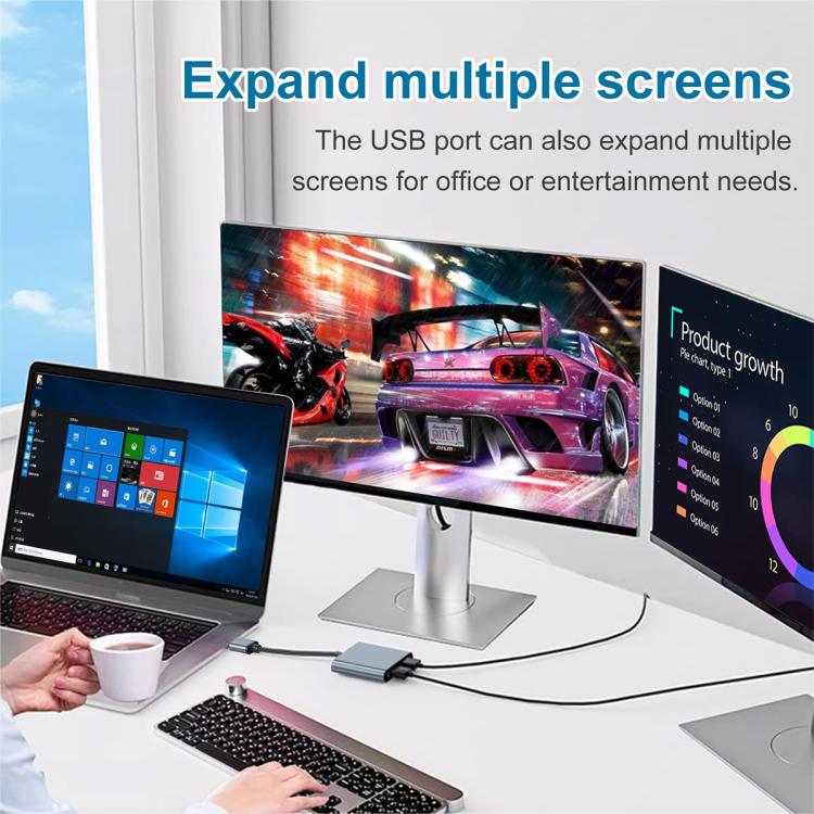 USB 3.0 듀얼 HDMI, USB, USB-C / Type-C 고화질 변환기 4K USB 동일 화면 확장기, USB 3.0 듀얼 HDMI