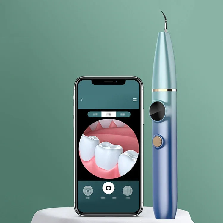FY-B700 시각 초음파 스케일러 치석 제거 치아 얼룩 제거 치과 미용 기기, 블루 그라데이션, 레드 블루 그라데이션