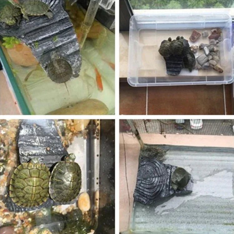 거북이 수조 등반 플랫폼 파충류 은신 동굴 세 발 거북이 플랫폼, 소형, 대형
