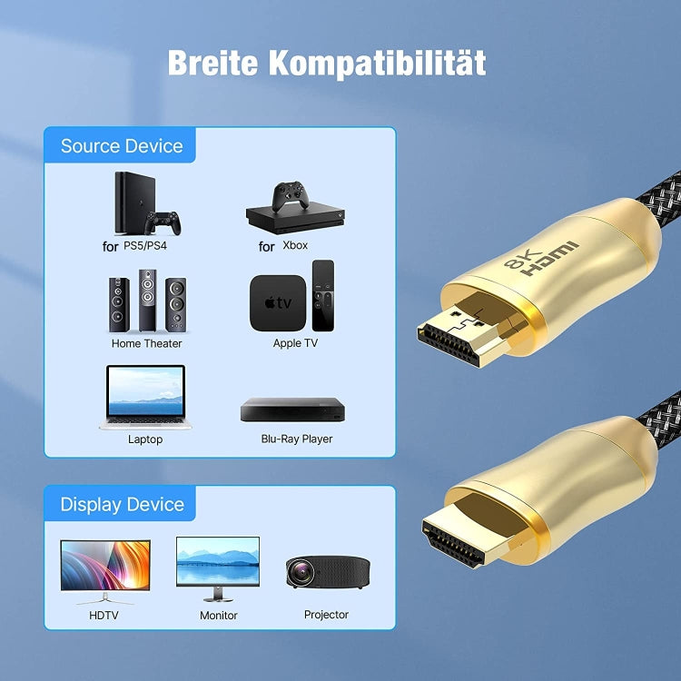 HDMI 2.1 버전 8K 60Hz PS4용 케이블 프로젝터 노트북 셋톱박스 케이블, HD803 1m, HD803 1.5m, HD803 2m, HD803 3m, HD803 5m, HD803 10m, HD803 15m