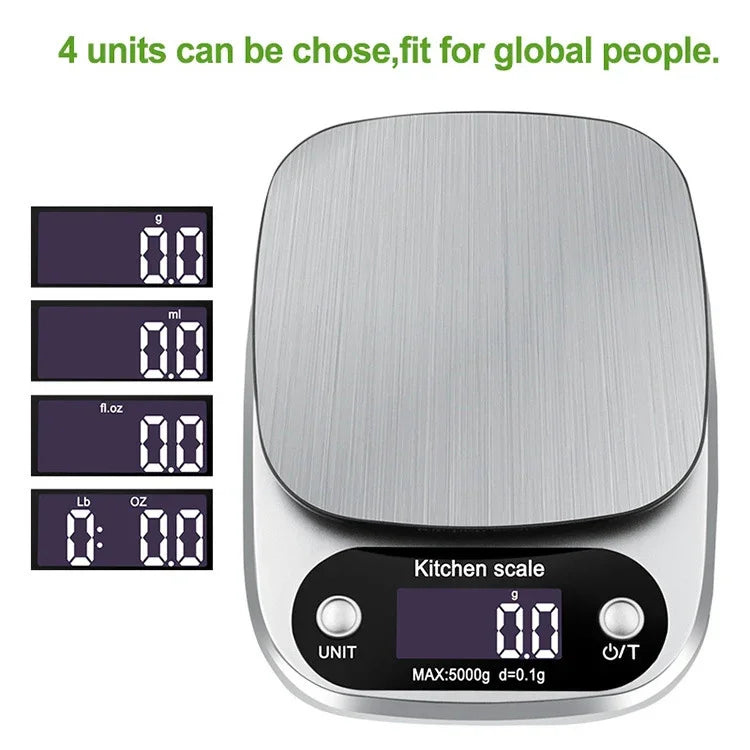 소형 다기능 주방 고정밀 전자 저울 LCD 디지털 디스플레이 식품 저울, 3kg/ 0.1g, 5kg/ 0.1g, 10kg/ 1g