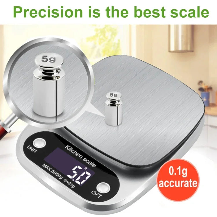 소형 다기능 주방 고정밀 전자 저울 LCD 디지털 디스플레이 식품 저울, 3kg/ 0.1g, 5kg/ 0.1g, 10kg/ 1g
