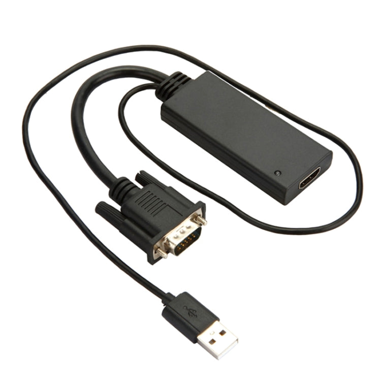 HD55Y VGA to HDMI 어댑터 케이블 VGA+USB to HD 1080P 변환기 전원 공급 포함, VGA+USB to HDMI