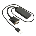 HD55Y VGA to HDMI 어댑터 케이블 VGA+USB to HD 1080P 변환기 전원 공급 포함, VGA+USB to HDMI