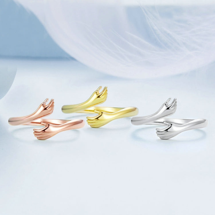 스털링 실버 S925 따뜻한 포옹 오픈 조절 반지, BSR176, BSR176-B, BSR176-C