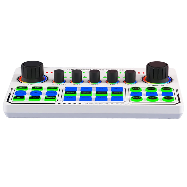 X50 블루투스 RGB LED 라이브 사운드 카드 OTG 포트 인터페이스 포함, X50