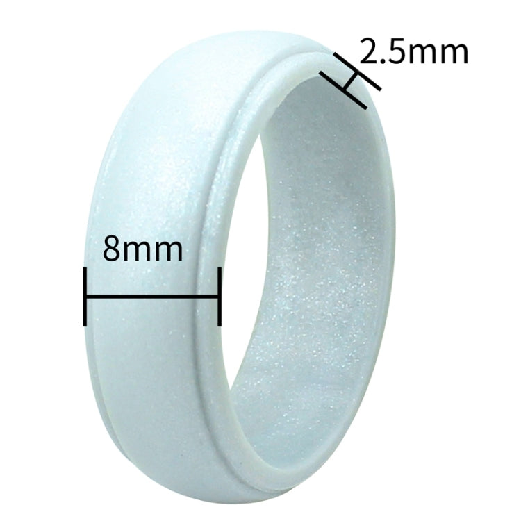 SH800-140 8mm 폭 곡선 라디안 스텝 실리콘 반지, 7호, 8호, 9호, 10호, 11호, 12호