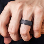 SH800-140 8mm 폭 곡선 라디안 스텝 실리콘 반지, 7호, 8호, 9호, 10호, 11호, 12호