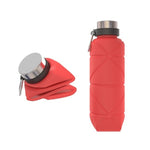 Outdoor Silicone Folding Water Cup Telescopic Water Bottle Travel Drinking Cup With Carabiner, 700ml Black, 700ml Grey, 700ml Red, 700ml Wine Red, 700ml Blue