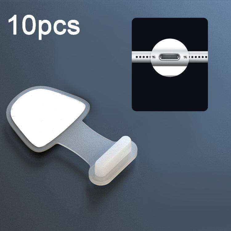 휴대폰 충전 포트 실리콘 방진 플러그 10개 세트 백접착 손실 방지 커버, 8핀, USB-C/타입-C