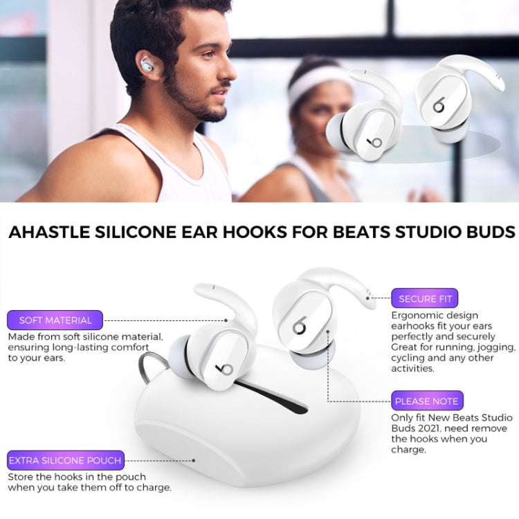Beats Studio Buds AhaStyle PT172 이어폰 실리콘 이어캡, 스타일:, 이어캡 x 3+케이스 (화이트), 이어캡 x 3+케이스 (레드), 이어캡 x 3+케이스 (블랙), 이어캡 (화이트), 이어캡 (블랙), 이어캡 (레드)