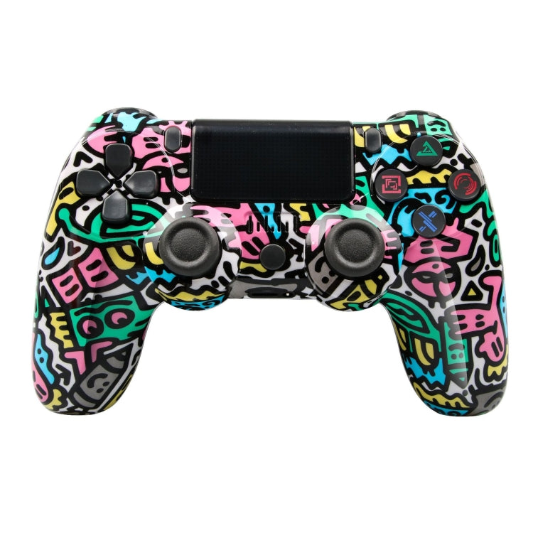 PS4 무선 블루투스 게임 컨트롤러 라이트 스트립 듀얼 진동 게임 핸들, 화이트, 블랙, 레드, 블루, 그린, 로즈 레드, 레터, 라인, 파이어 고스트, 만화, 헐크, 스켈레톤, 기어, 라이트닝, 플레임, 클라우드, 버스트, 우드 그레인, 스타 레드