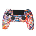 PS4 무선 블루투스 게임 컨트롤러 라이트 스트립 듀얼 진동 게임 핸들, 화이트, 블랙, 레드, 블루, 그린, 로즈 레드, 레터, 라인, 파이어 고스트, 만화, 헐크, 스켈레톤, 기어, 라이트닝, 플레임, 클라우드, 버스트, 우드 그레인, 스타 레드
