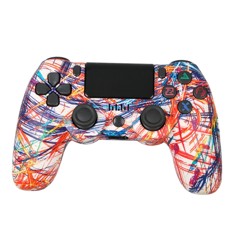 PS4 무선 블루투스 게임 컨트롤러 라이트 스트립 듀얼 진동 게임 핸들, 화이트, 블랙, 레드, 블루, 그린, 로즈 레드, 레터, 라인, 파이어 고스트, 만화, 헐크, 스켈레톤, 기어, 라이트닝, 플레임, 클라우드, 버스트, 우드 그레인, 스타 레드