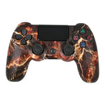 PS4 무선 블루투스 게임 컨트롤러 라이트 스트립 듀얼 진동 게임 핸들, 화이트, 블랙, 레드, 블루, 그린, 로즈 레드, 레터, 라인, 파이어 고스트, 만화, 헐크, 스켈레톤, 기어, 라이트닝, 플레임, 클라우드, 버스트, 우드 그레인, 스타 레드