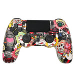 PS4 무선 블루투스 게임 컨트롤러 라이트 스트립 듀얼 진동 게임 핸들, 화이트, 블랙, 레드, 블루, 그린, 로즈 레드, 레터, 라인, 파이어 고스트, 만화, 헐크, 스켈레톤, 기어, 라이트닝, 플레임, 클라우드, 버스트, 우드 그레인, 스타 레드