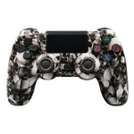 PS4 무선 블루투스 게임 컨트롤러 라이트 스트립 듀얼 진동 게임 핸들, 화이트, 블랙, 레드, 블루, 그린, 로즈 레드, 레터, 라인, 파이어 고스트, 만화, 헐크, 스켈레톤, 기어, 라이트닝, 플레임, 클라우드, 버스트, 우드 그레인, 스타 레드