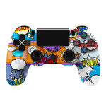 PS4 무선 블루투스 게임 컨트롤러 라이트 스트립 듀얼 진동 게임 핸들, 화이트, 블랙, 레드, 블루, 그린, 로즈 레드, 레터, 라인, 파이어 고스트, 만화, 헐크, 스켈레톤, 기어, 라이트닝, 플레임, 클라우드, 버스트, 우드 그레인, 스타 레드