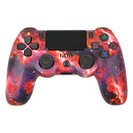 PS4 무선 블루투스 게임 컨트롤러 라이트 스트립 듀얼 진동 게임 핸들, 화이트, 블랙, 레드, 블루, 그린, 로즈 레드, 레터, 라인, 파이어 고스트, 만화, 헐크, 스켈레톤, 기어, 라이트닝, 플레임, 클라우드, 버스트, 우드 그레인, 스타 레드