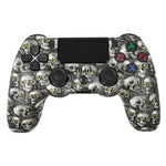 PS4 무선 블루투스 게임 컨트롤러 라이트 스트립 듀얼 진동 게임 핸들, 화이트, 블랙, 레드, 블루, 그린, 로즈 레드, 레터, 라인, 파이어 고스트, 만화, 헐크, 스켈레톤, 기어, 라이트닝, 플레임, 클라우드, 버스트, 우드 그레인, 스타 레드