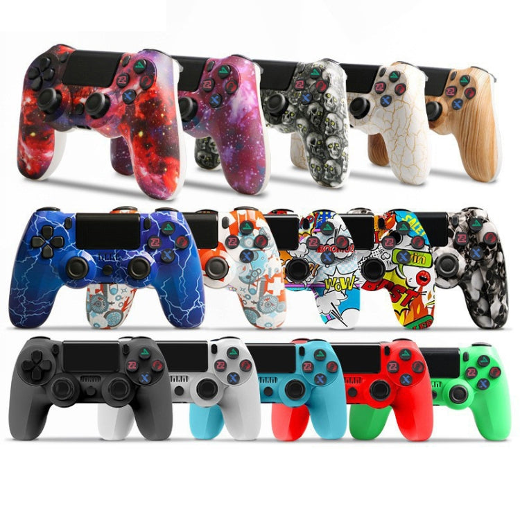PS4 무선 블루투스 게임 컨트롤러 라이트 스트립 듀얼 진동 게임 핸들, 화이트, 블랙, 레드, 블루, 그린, 로즈 레드, 레터, 라인, 파이어 고스트, 만화, 헐크, 스켈레톤, 기어, 라이트닝, 플레임, 클라우드, 버스트, 우드 그레인, 스타 레드