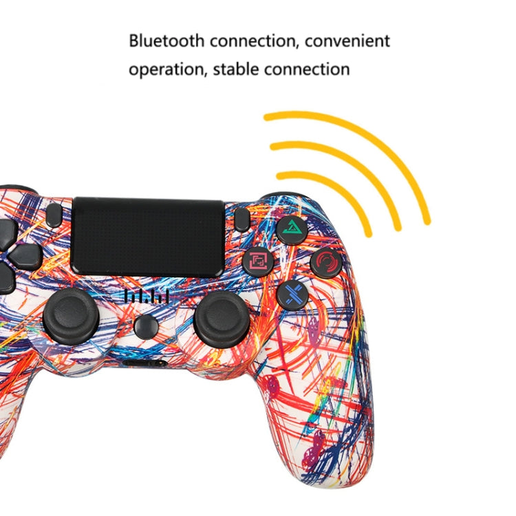 PS4 무선 블루투스 게임 컨트롤러 라이트 스트립 듀얼 진동 게임 핸들, 화이트, 블랙, 레드, 블루, 그린, 로즈 레드, 레터, 라인, 파이어 고스트, 만화, 헐크, 스켈레톤, 기어, 라이트닝, 플레임, 클라우드, 버스트, 우드 그레인, 스타 레드